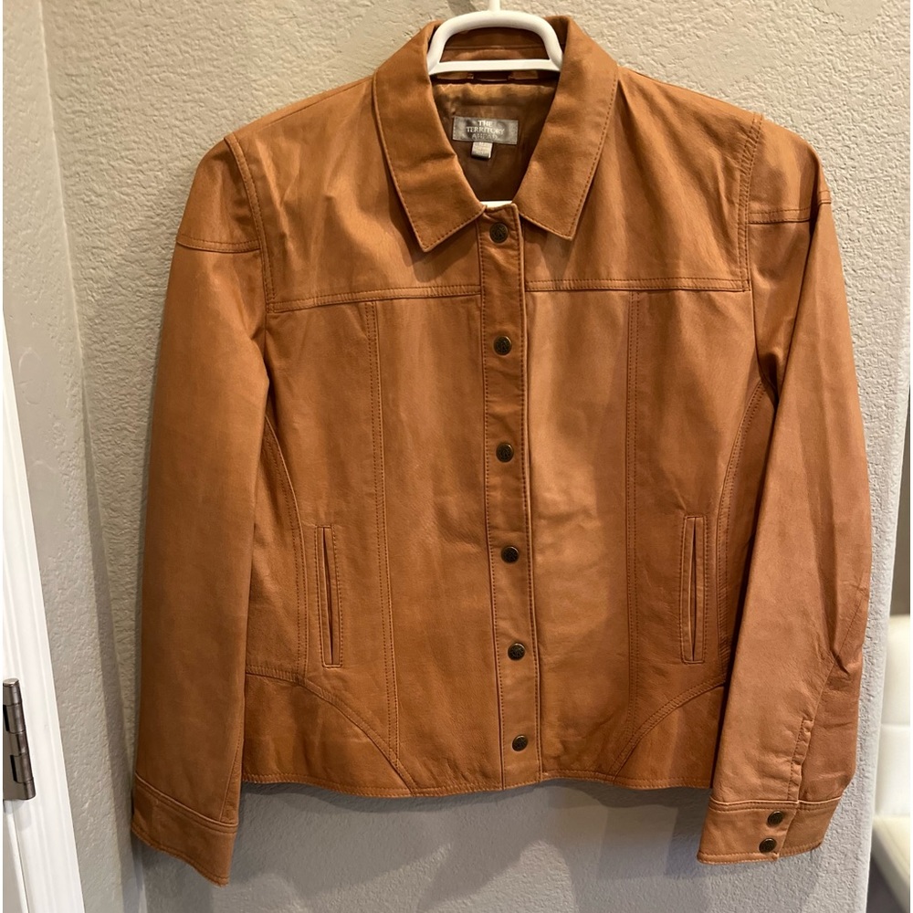 Women’s leather jacket.